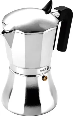Produktbild von FAGOR Cupy Italienischen Espressomaschine Induktion, Aluminium 6 Tassen für Alle Herdarten Silber