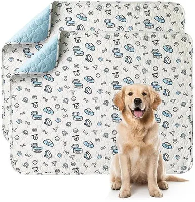 Productafbeelding van Wasbare Puppy Pads, Set van 2, Antislip Absorberende Matten 45 x 60 cm