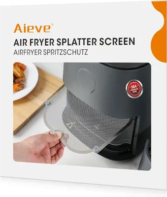 Produktbild von Spritzschutz für Airfryer, Edelstahl Feinmaschig, Geeignet für 4.7L & 5.7L Airfryer, Schutzplatte