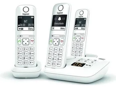 Immagine prodotto di Telefono cordless bianco trio dec con segreteria telefonica Gigaset GIGAAS690ATRIOBLANC