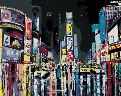 Produktbild von Zuty - Malen nach Zahlen - NACHTANSICHT VON NEW YORK, 40x50 cm, mit Keilrahmen (bereits gespannt)