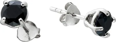 Produktbild von Spinell Ohrstecker Silber 925 schwarze Natur Edelsteine