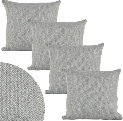 Immagine prodotto di Set di 4 fodere per cuscino Marrakesh cuscino 40x40 cm grande | cuscini per divano cuscini in cotone morbido come decorazione del soggiorno sulla poltrona e sul divano | cuscini decorativi Calix grigio come cuscini per sedie in balcone e sala da pranzo