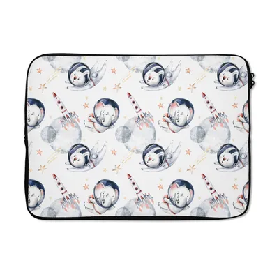 Produktbild von MuchoWow® Laptop Hülle 13 Zoll Muster - Rakete - Tiere - Mädchen - Jungen - Kinder - Kinder Laptoptasche - Laptophülle - Sleeve - Rundumschutz
