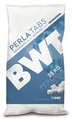 Produktbild von BWT Perla-Tabs, Tablettensalz, für Weichwasseranlagen, Sack mit 25kg, 1 Stk.