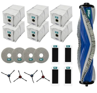 19-teiliges Ersatzset für Roboter-Staubsauger: Bürsten, Filter, Tücher, Beutel