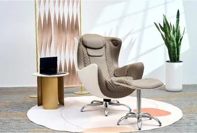 Produktbild von Happy Home elektrischer Massagesessel mit Hocker 3D Mechanismus Heizfunktion Schwerelosigkeit und Vibrationsmassage braun
