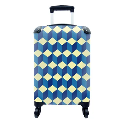 Produktbild von MuchoWow® Koffer Handgepäck Trolley Rollkoffer Kleine Reisekoffer mit 4 Rollen - Würfel - Muster - Cabin Size < 55x40x23 cm & 55x40x20 cm - Fotokoffer - Kabinenkoffer - Boardgepäck - Reise-Box - Reisekoffer - Reisegepäck - Koffer mit Bild - Trolley für Kinder