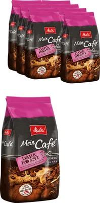 Produktbild von MELITTA Ganze Kaffeebohnen Mein Café Dark Roast 8x1 kg charaktervoll intensiv