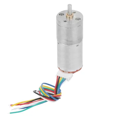 Obrázek produktu pro 12V stejnosměrný motor s enkodérem a převodovkou pro snížení otáček, určený pro robotická RC auta a motorové hračky pro kutily (20 ot./min)