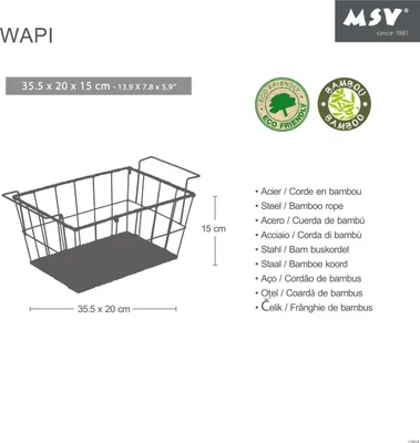 Produktbild von MSV Aufbewahrungskorb Griff Metallkorb Drahtkorb Allzweckkorb Utensilienkorb Korb - Schwarz matt