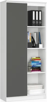 Image de Akord Étagère Blanc Gris Graphite 80X35X180