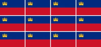 Produktbild von Mini Aufkleber Set - Pack glatt - 50x31mm - selbstklebender Sticker - Liechtenstein - Flagge / Banner / Standarte fürs Auto, Büro, zu Hause und die Schule - 12 Stück