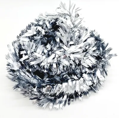 Produktbild von Lametta 5m Girlande Weihnachten Weihnachtsgirlande Christbaumschmuck Deko Breit 2401 Silber