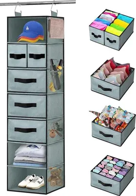 Produktbild von Famanu Kleiderschrank Organizer mit 7 Fächern - Grau