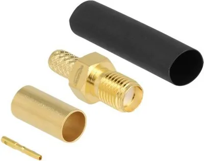 Produktbild von DELOCK SMA Buchse zum Crimpen LMR200 mit Schrumpfschlauch