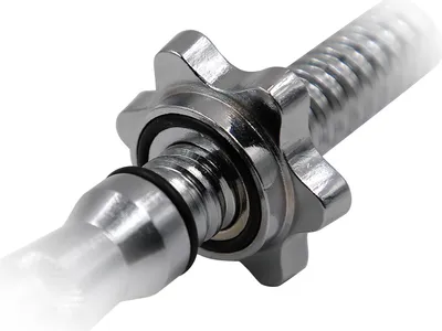 Produktbild von Kurze Hantelstangen Set von 2 - 35 cm x 25 mm - verchromt geribbelt - mit Sternschlüssen