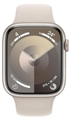 Produktbild von Apple Watch Series 8 (GPS + Cellular) 45mm Aluminiumgehäuse, Sportband polarstern, Gehäusefarbe:Silber