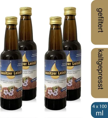 Produktbild von 4 x Lausitzer Leinöl (kaltgepresstes Leinöl), 4x 100ml