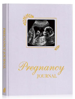 Image de Journal de grossesse, 156 pages, couverture en lin, couleur violet, pour les futures mamans