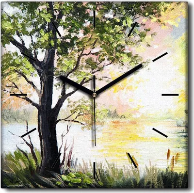 Produktbild von Coloray Uhr auf Leinwand 30x30 cm Wand Uhr Dekoration Wohnzimmer Segeltuch schwarze Hände -Büschelsee