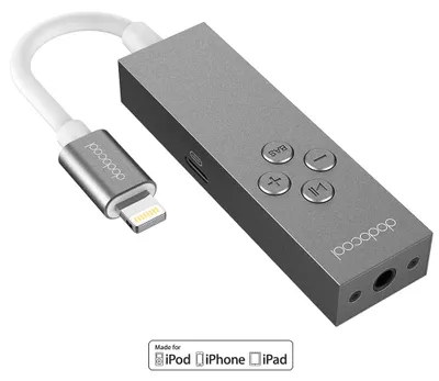 Obrázek produktu pro dodocool – certifikovaný MFi adaptér 2 v 1 z Lightning na 3,5 mm sluchátkový konektor s Lightning konektorem, dálkovým ovládáním na kabelu a funkcí Bass Boost, synchronizací dat, nabíjením a poslechem hudby pro iPhone X / 8 Plus / 8 / 7 Plus / 7 a další, barva Space Grey
