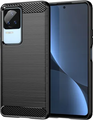 Zdjęcie produktu dla Carbon Case etui Xiaomi Poco F4 5G elastyczny silikonowy karbonowy pokrowiec czarne