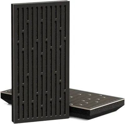 Obrázek produktu pro Balení 4 kusů – Tenký, zvukově izolační akustický panel K1, rozptylující zvuk | 50x25 cm | Reflexe | Tloušťka: 53 mm | Barva: černá