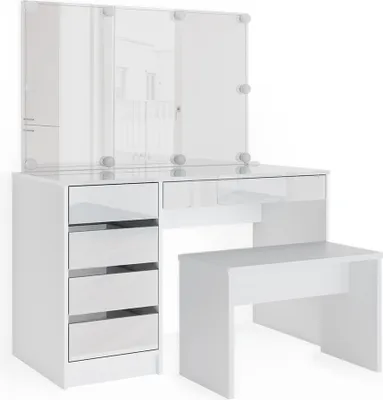 Produktbild von Schminktisch Vicco Sherry Weiß 120 cm mit LED Beleuchtung und Bank, Model 33952