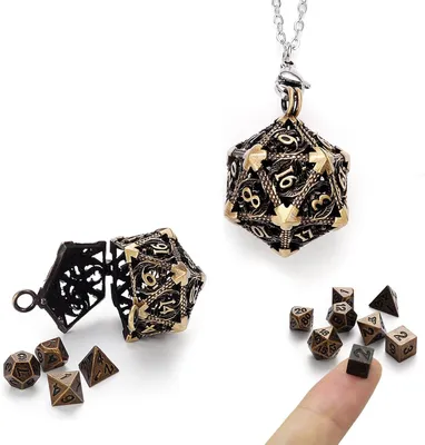 Imagen del producto de Conjunto de dados poliédricos para juegos de rol, de 7 piezas, de 6 mm