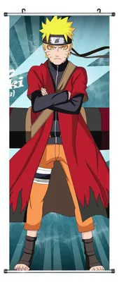 Zdjęcie produktu dla Duży obraz zwoju Naruto / Kakemono wykonany z tkaniny | plakat 100x40cm | motyw: Naruto Uzumaki