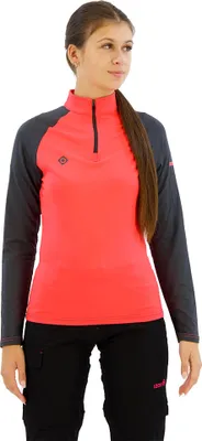 Produktbild von Izas Indus Halbreißverschluss-langarm-t-shirt Orange,Rosa S Frau Orange,Rosa S