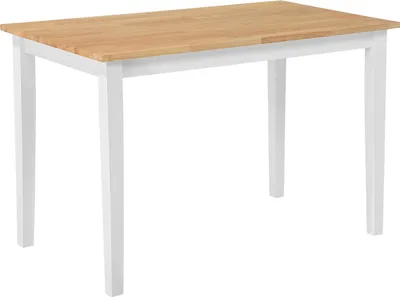 Obrázok produktu pre BELIANI Jedálenský stôl svetlá drevená doska 74 x 120 x 75 cm biele nohy tradičný škandinávsky