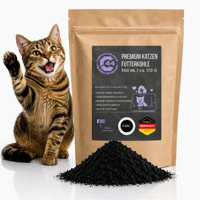 Produktbild von Premium Futterkohle für Katzen EBC-es – 500L | Futterkohle für Katzen zur Unterstützung, Geruchsbindung & Nährstoffverwertung C44-Zittau