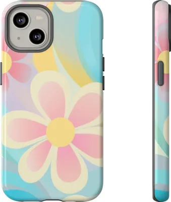 Produktbild von Pastellfarbenes Retro-Blumenmuster – Hülle Kompatibel mit iPhone 14