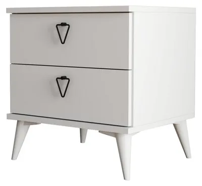 Image de Table de chevet Chevet blanche L 52 cm, 2 tiroirs, rangements multiples