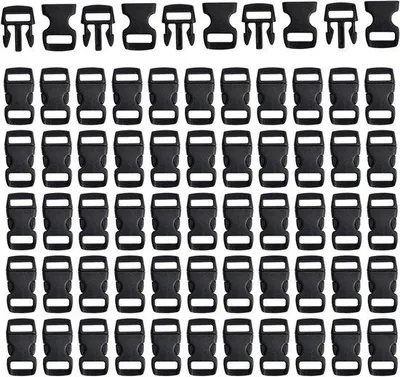 Image de Fermetures à clip noires des années 60, 11 mm, pour sac à dos et paracorde