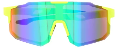 Produktbild von Sonnenbrille "extra Schnell" - Neongrün-Schwarz / Grün verspiegelt