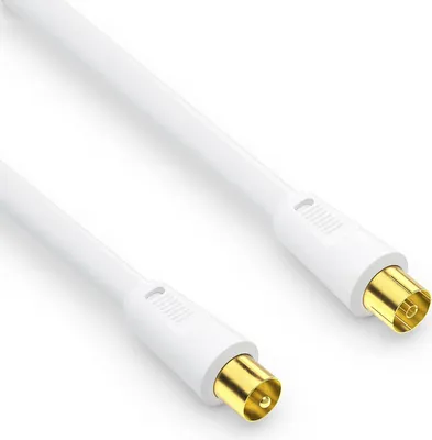 Produktbild von conecto 20m TV Antennenkabel, Koaxial Kabel - IEC Stecker /IEC Buchse, weiß
