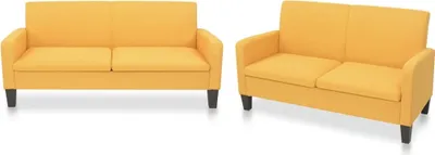 Immagine prodotto di The Living Store Set divano 2 pezzi Set divano in tessuto giallo
