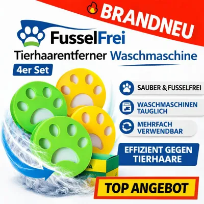 Obrázok produktu pre FusselFrei™ – sada 4 kusov na odstraňovanie zvieracích chlpov z práčky – ideálne pre oblečenie bez chuchvalcov!