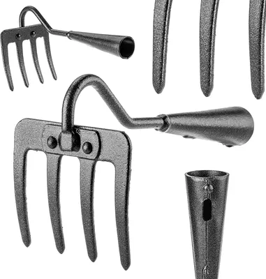 Immagine prodotto di Rastrello per aerazione da giardino KADAX, 3 denti, acciaio