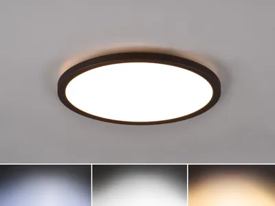 Produktbild von Flache LED Deckenleuchte dimmbar mit Fernbedienung & RGB Farbwechsel, Ø 29cm