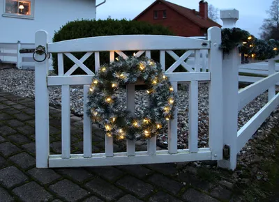 Immagine prodotto di Ghirlanda di abete LED Best Season con decorazione di neve, illuminata circa 50 cm Ø40 w/w LED, verde, trasformatore, per esterni, 612-27