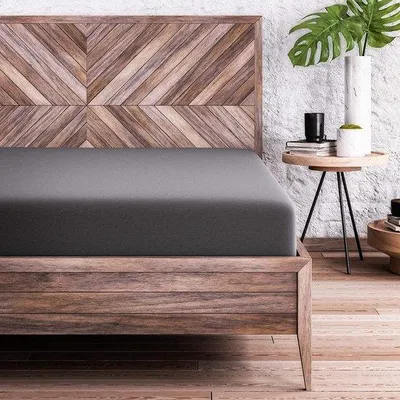 Produktbild von Tomivo® Spannbettlaken Jersey 180x200–200x200 cm | 100% Baumwolle, superweich mit elastischem Rundumgummi, für Matratze, Boxspring & Topper (5–20 cm), dunkelgrau