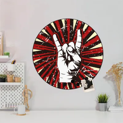 Produktbild von Design Stahlmagnettafel Schwarz Rund 47cm Rock On
