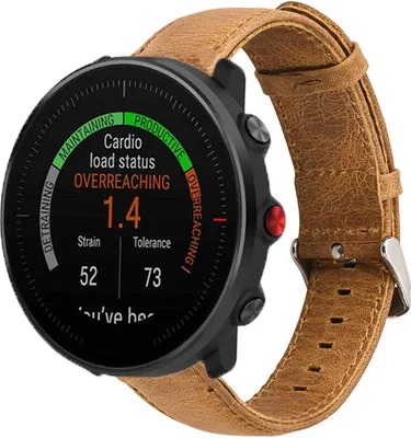 Produktbild von Strap-it Polar Vantage M Lederarmband (Braun)