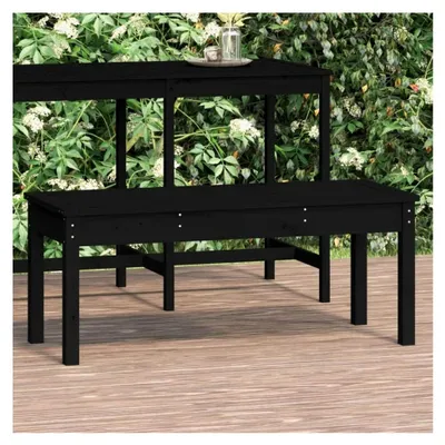 Produktbild von Gartenbank, schwarz, 109 x 44 x 45 cm, Massivholz, Kiefer