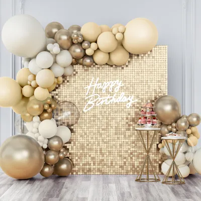 Productafbeelding van Wandpaneel met pailletten - 30 x 30 cm (24 stuks) - Achtergronddecoratie