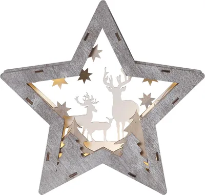 Produktbild von LED-DekoStern 'Fauna', Rentiere, ca. 25x24 cm